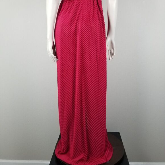 Jerell Of Texas Wine Red Chenille 70s Vintage Disco Maxi Dress Size Small/13 - Picture 8 of 16
